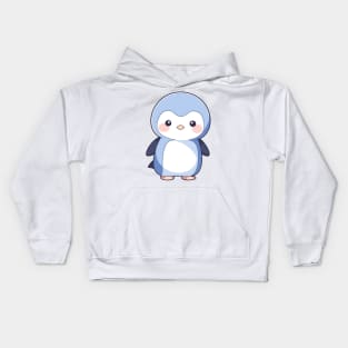 Chibi style blue penguin Kids Hoodie